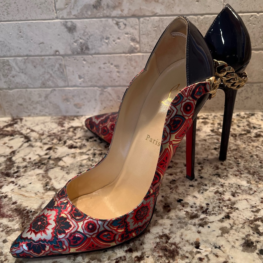 Christian Louboutin Spectacular Heels with heel chain